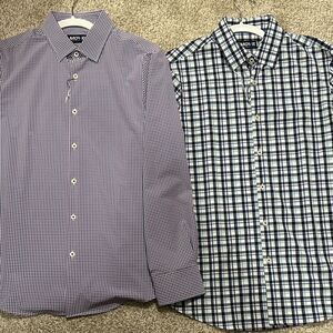 NWT Men’s Bundle – 2 Move Performance Button-Down Dress Shirts (Small, New) Two